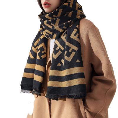 China Factory Price New Pashmina Neck Scarves Checked Warm Tassel Cashmere Cover Up Scarf For Women for sale