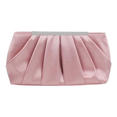 China 2021 New And American Dumpling Bag European Pleated Evening Clutch Bag Satin Border for sale