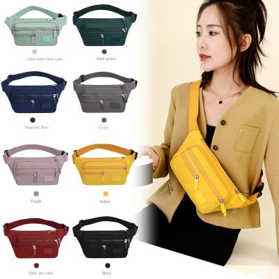 China Custom Logo New Ladies Casual Nylon Water Proof Waist Bag Nylon Oblique Cross Mountaineering Waist Recycling Bag for sale