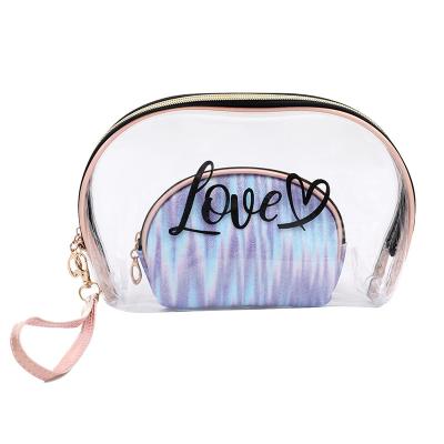 China 2022 NATIONAL fashion cosmetic bag semicircle tie-dye suit storage bag PVC shell bag for sale