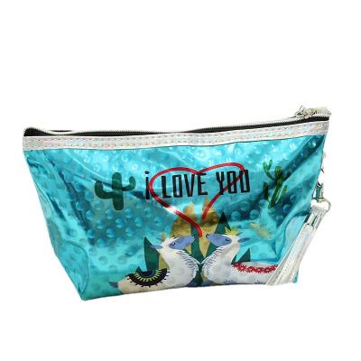 China Fashion Laser Anime Cartoon Bag Cosmetic Korean Travel Storage Bag Zipper Portable Folding Wash Bag for sale