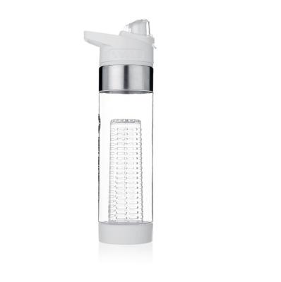 China Sustainable Custom Logo 750ml Housewares Bottles Fruit Infuser Plastic Tritan Water Bottle With Flip Lid for sale