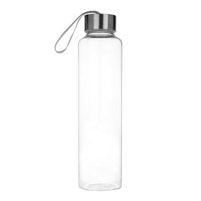 China Viable promotion portable high quality heat resistant shatterproof glass water bottle with rope for sale