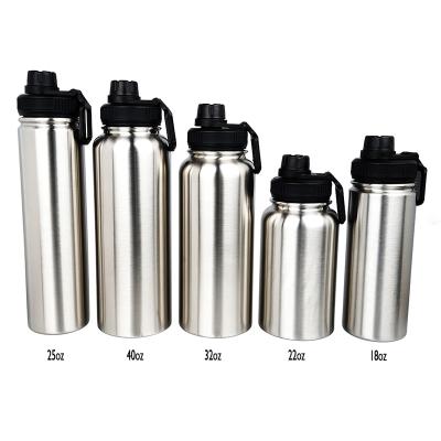 China With double handle 304 stainless steel wall tall ice water bottles with bpa free and custom logo printing with screw drinking lid for sale