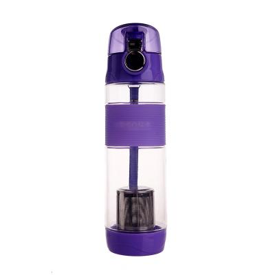 China Sustainable 650Ml Strainer Filter Travel Plastic Water Bottle Sports Water Bottles With Tea Infuser for sale