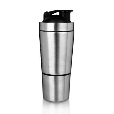 China FREE SAMPLE 700ml Stainless Steel Gym Sport Shaker Viable Single Wall Water Bottle With Protein Storage Box for sale