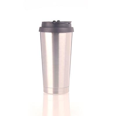 China 480ml/16oz Double Wall Sustainable Coffee Mug Stainless Steel Thermal Travel Mug With Handle Lid for sale