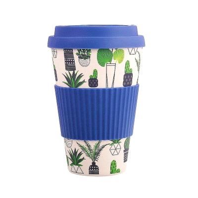 China Viable Bamboo Tea Tumbler 450ml Custom 100% Fully Biodegradable Bamboo Fiber Tea Milk Drink Mug Coffee Sublimation Mugs for sale