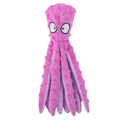 China Soft Stocked Plush Octopus Dog Stuffed Cute Pet Chew Toys Interactive Dog Supplies Clip Squeaky Dog Toys for sale