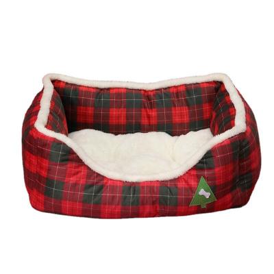 China Removable Christmas Theme Super Soft Warm Christmas Sale Cat Dog Bed Eco Friendly Waterproof Cover Dog Cave Bed for sale