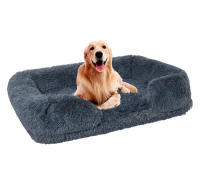 China 2022 New Removable Cover Designer Orthopedic Dog Bed Premium Quality Faux Fur Sofa Washable Removable Cover Memory Foam Dog Bed for sale