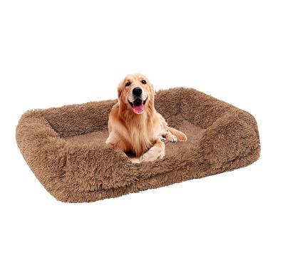 China Removable Cover Dropshipping Fluffy Pet Bed For Dogs Eco Friendly Washable Cover Non Slip Memory Foam Dog Bed for sale