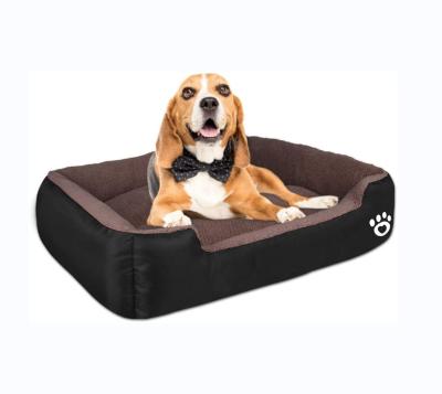 China Hot Amazon Selling Pet Beds Hot Dog Beds Premium Non-slip Bottom Orthopedic Stocked Dog Bed With Dog Paw Print for sale