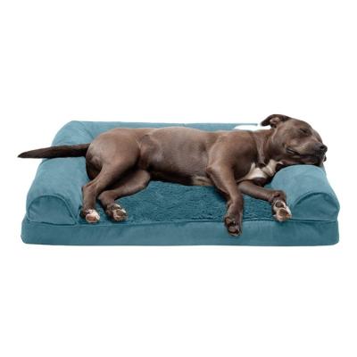 China Amazon Hot Selling Removable Blanket Memory Foam Orthopedic Dog Beds For Dogs Ultra Soft Fluffy Washable Removable Dog Blanket Sofa Bed for sale