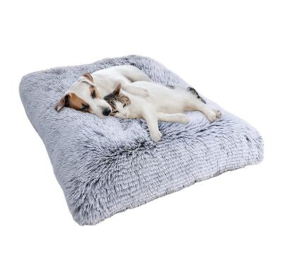 China New Design Dog Bed Mat Eco Friendly Velvet Soft Fluffy Blanket Dog Bed Removable Waterproof Washable Orthopedic Memory Foam for sale