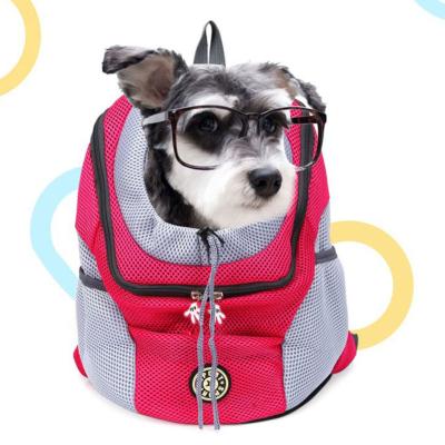 China Stocked 2022 New Dogs Backpack Outdoor Portable Double Shoulder Dog Carrier Bag Travel Set Travel Backpack for sale