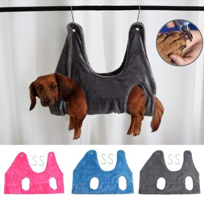 China 2022 New Design Durable Plush Pet Grooming Hammock Harness Viable To Prevent Pets From Moving Around for sale