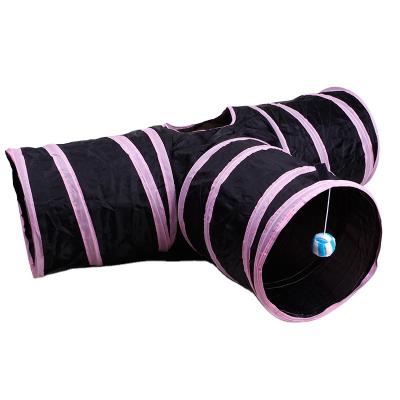 China 2022 Cat Play Bed Lightweight Washable Funny Pet Tunnel 3 Folding Cat Tunnel Colorful Stocked Way for sale