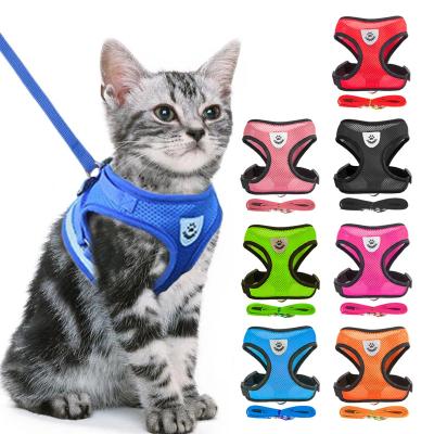 China Stocked Pet Harness Leashes Forming Soft Outdoor Mesh Chest Strap Supplies Adjustable Pet Lead Leashes for sale