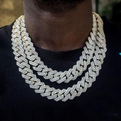 China CLASSIC Customize BAGUETTE JUBILEE Hip Hop Bling Bling CZ Iced Out Cuban Chain Necklace Jewelry for sale