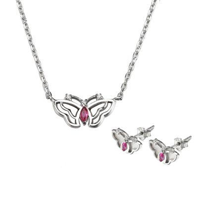 China European and American Popular Shape Necklace Wholesale CLASSIC Butterfly Hop Hip Earring Jewelry Pendant Set for sale