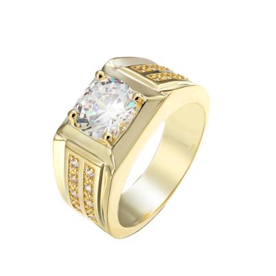 China Hiphop Wholesale Customize Gold Plated Ring Men's Gold Rings Designs Gold Rings for sale