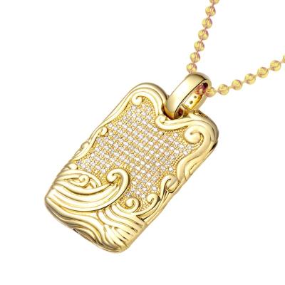 China Hiphop JASEN JEWELRY Fashion Jewelry Gold Pending Fine Dog Tag Pending for sale