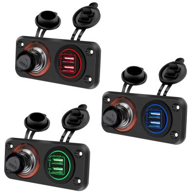 China Amomd New China-chic 12V/24V DC Led Power Socket Outlet USB2 Jack Socket With Dual Faceplates Combination Panel for sale