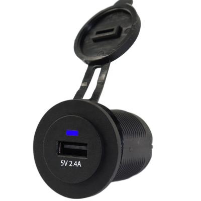 China USB Round Vehicle Modification USB Car Mount Charger Port Output Waterproof 5V for sale