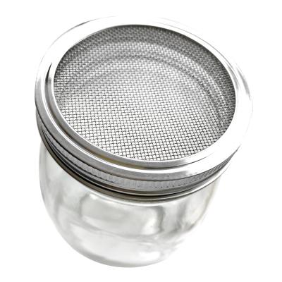 China Food Grade Stocked Stainless Steel Mesh Sprouting Jar Lids 86mm Wide Mouth Seed Sprouting Lids for sale