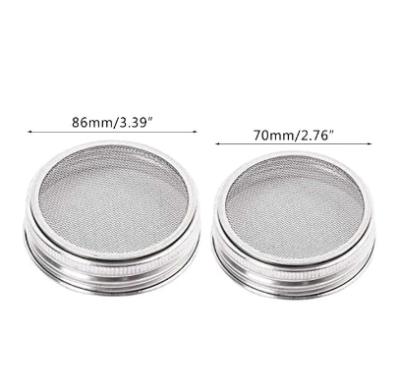 China Food Grade 304 Stainless Steel Stocked Sprouting Canning Lids 86 Mm Wide Mouth Lids For Sprout for sale