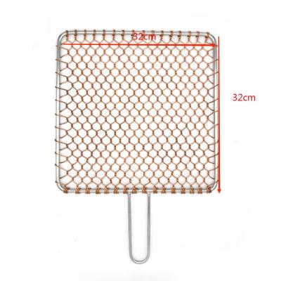 China Hot Selling Easily Cleaned High Quality Korean BBQ Grill Meshing Copper Wire Mesh , Crimped Wire Mesh For Home BBQ for sale