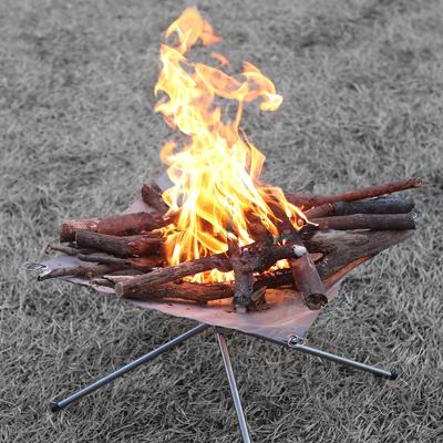 China Stored Stainless Steel Foldable Wood Fire Rack Portable Outdoor Fire Pit for sale