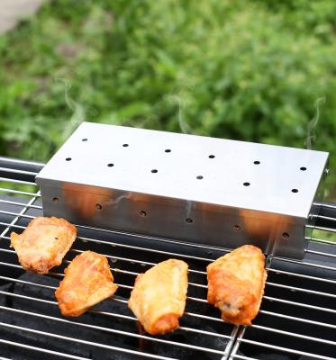 China High Quality Reusable Easily Cleaned Stainless Steel BBQ Grill Smoking Box BBQ Tools Cold Smoker Box for sale