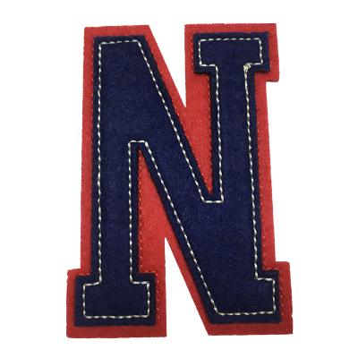 China PinYou Sustainable Nonwoven Embroidered Letters Patches Custom Letters Patches For Clothes for sale