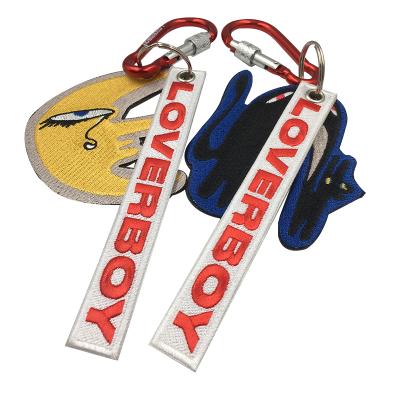 China Durable Custom Embroidery Keychains Colorful Pilot Key Chain Tag Tag for sale