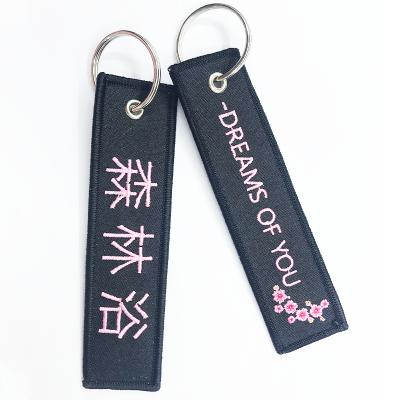 China Supplier Logo Embroidery Keychains Embroidered Sustainable Key Chain Custom Key Chain for sale