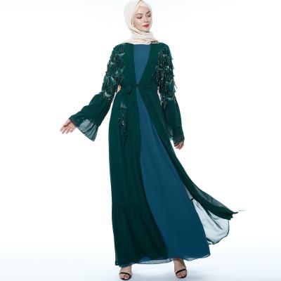 China Hot Sales M2001 Sequin Embroidery Sequin Embroidery Elegant High Quality Chiffon Abaya Dubai Muslim Dresses For Women M2001 for sale