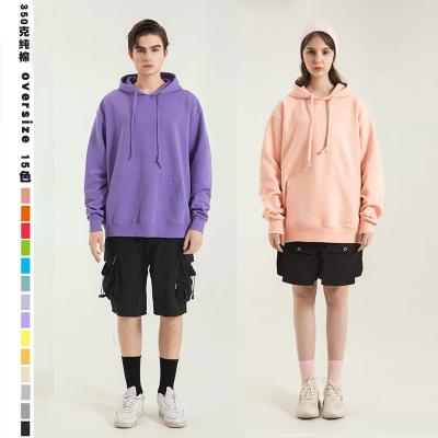 China 380 Grams Anti-Shrink Terry Cotton 100% Oversized Hoodies High Quality Thick Fit Unisex Custom Logo Hoodies for sale