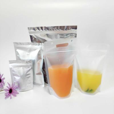 China Fruit Juice Liquid Plastic Barrier Stand Up Pouch With Straw Zipper Bag Transparent Stand Up Plastic With Straw for sale