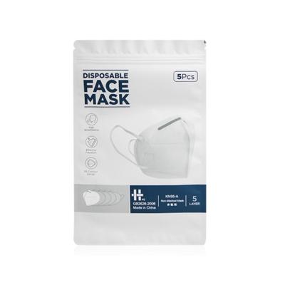 China Kn95 Aluminum Foil Moisture Proof Heat Seal Customized Printed Plastic Face Mask Packaging Three Side Sealed Bags for sale