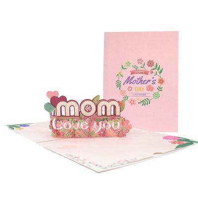 China Europe Mothers Day Card Pop Up, Best Mum's Day Paper Card 3D Flower Greeting Birthday Card for Women, Wife, Grandma for sale