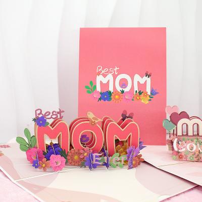 China Europe Customized Wholesale Best Mothers Day Three-Dimensional Greeting Card Creative Gift 3D Flower Blossom Colorful Card for sale