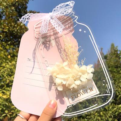 China Japan Custom Personalized Printed Invitation Card With Crystal Box Envelope Handmade Dry flower and Lace Wedding Invitation for sale