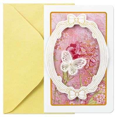 China Japan European Retro Holiday Gift Card Butterfly DIY Invitation Wish Card Note Card with envelope and Crystal box for sale