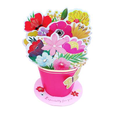 China China Stunning 3D Pop-Up Cards Decorative Sculptures Flower Greeting Cards for Valentines Birthdays Appreciation for sale