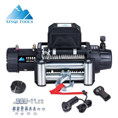 China XINQI New Design 12v AUTO Winch 12000Lb Electric Winch With Steel Cable For Offroad Automobile Outdoor for sale