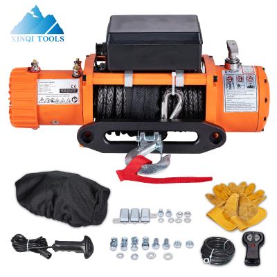 China XINQI 4*4 AUTO Winch 13500LB Electric Winch 12V Besting Sale With Cable Or Strap Winch For Car for sale