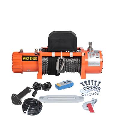 China ATV/UTV/Aoto/Boat XINQI 12v 24v Electric Car SUV Winch Motor 9500lb 4x4 Off Road for sale