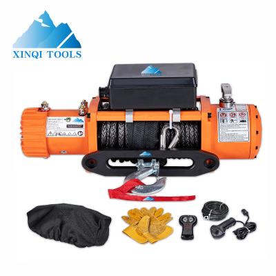 China XINQI AUTOMATIC China12V 24V Pulling Winch 10000LBS Electric for Jeep Off Road Outdoor for sale